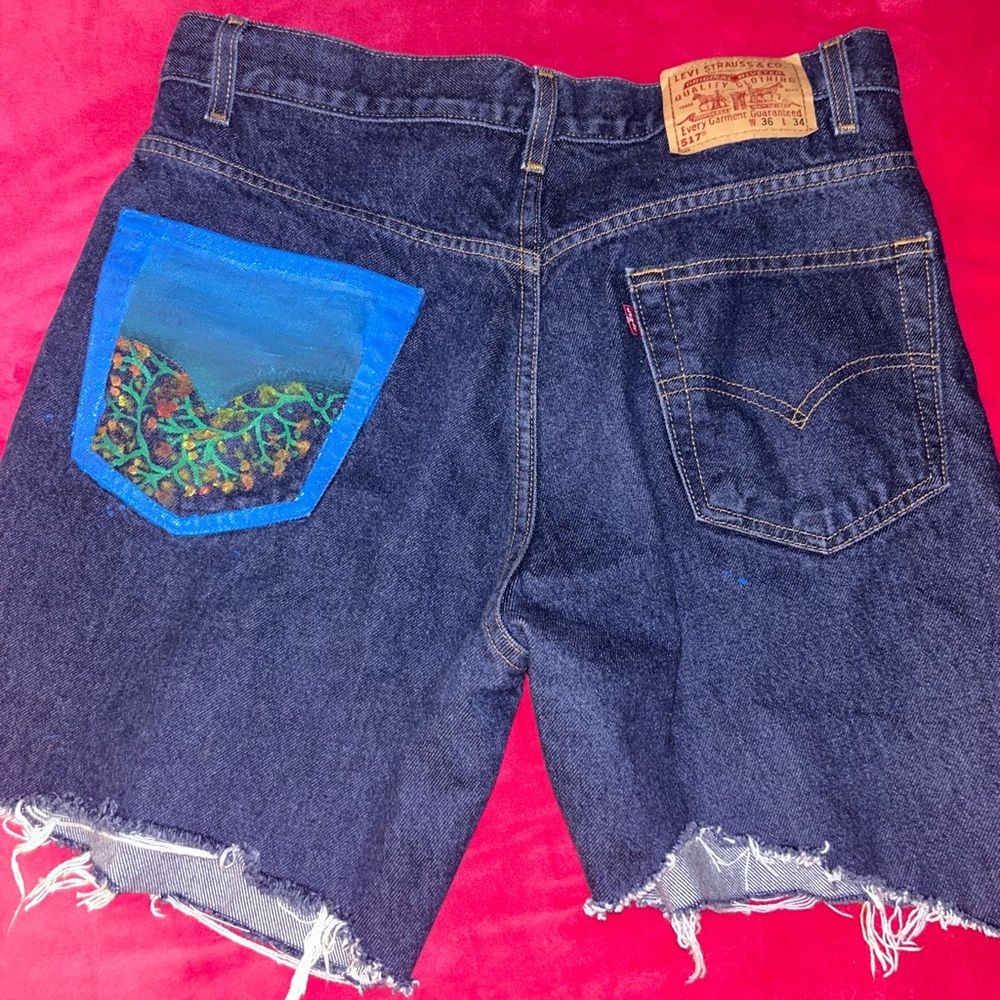 Levi's Blue Jean Shorts with Vintage Cut-Off Style
